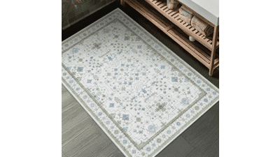 Washable Boho Bathroom Rug 2x3