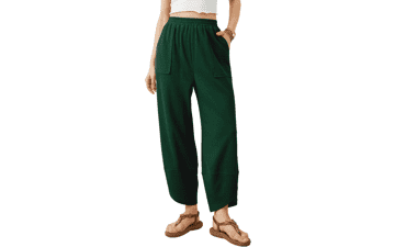 Xiaoxuemeng Women's Wide Leg Harem Pants with Pockets