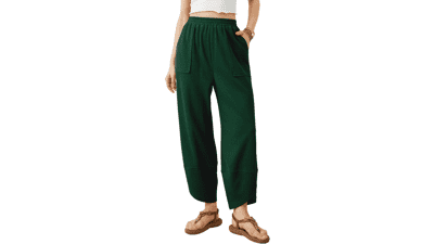Xiaoxuemeng Women's Wide Leg Harem Pants with Pockets