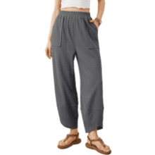 Xiaoxuemeng Women's Wide Leg Harem Pants – High Rise, Elastic Waist