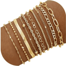 14K Gold Plated Bracelet Set for Women