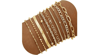 14K Gold Plated Bracelet Set for Women