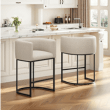 26" Counter Height Barrel Bar Stools Set of 2