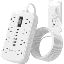 3FT Power Strip with 8 Outlets & 6 USB