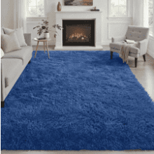 4x6 Blue Fluffy Shag Area Rug