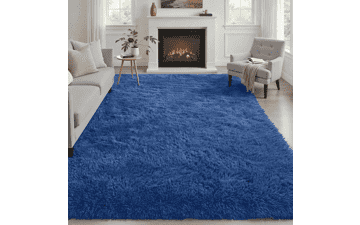 4x6 Blue Fluffy Shag Area Rug