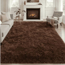 4x6 Fluffy Shag Area Rug Brown