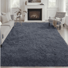 4x6 Grey Fluffy Shag Area Rug