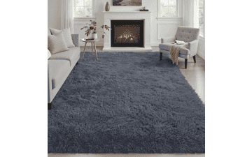 4x6 Grey Fluffy Shag Area Rug