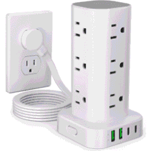 6FT Power Strip Tower Surge Protector