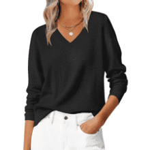 ANRABESS Women's V Neck Sweater Top