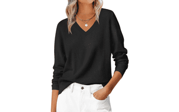 ANRABESS Women's V Neck Sweater Top