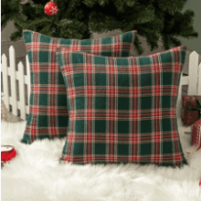 AQOTHES Christmas Plaid Pillow Covers