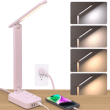 Addtam LED Desk Lamp with Power Strip