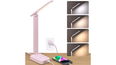 Addtam LED Desk Lamp with Power Strip