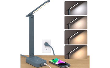Addtam LED Desk Lamp with Power Strip