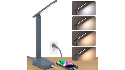 Addtam LED Desk Lamp with Power Strip