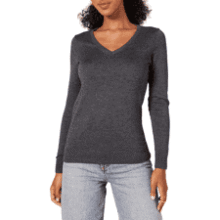 Amazon Essentials Women's Long-Sleeve V-Neck Sweater