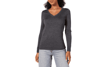 Amazon Essentials Women's Long-Sleeve V-Neck Sweater