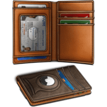 BULLIANT Magnetic Slim Leather Airtag Wallet
