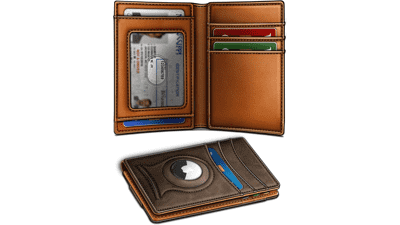 BULLIANT Magnetic Slim Leather Airtag Wallet