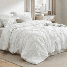 Bedsure Twin Comforter Set 5-Piece White Bedding