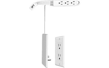 CABOCASA 3FT Flat Plug Extension Cord Power Strip