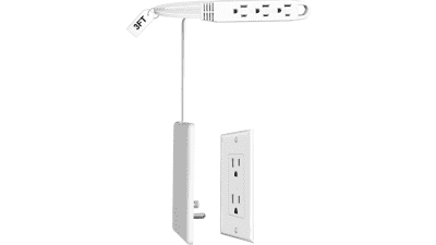 CABOCASA 3FT Flat Plug Extension Cord Power Strip