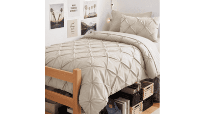 CozyLux Twin Comforter Set Beige