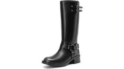 DREAM PAIRS Women's Moto Knee High Boots