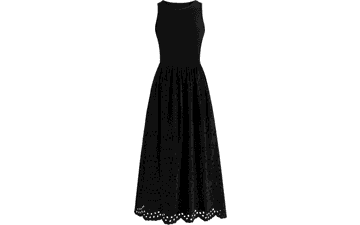Dowerme Women Lace Cotton Maxi Dress