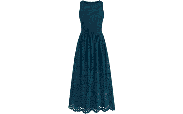 Dowerme Women's Lace Eyelet Maxi Dress