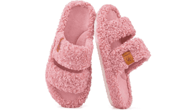 EverFoams Womens Fuzzy Memory Foam Slippers
