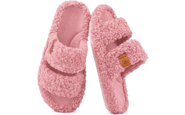 EverFoams Women's Fuzzy Open-Toe Slippers