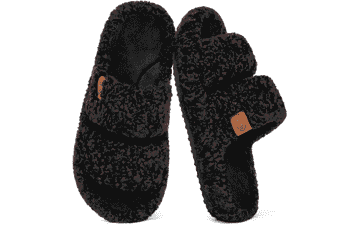 EverFoams Women's Fuzzy Open-Toe Slippers