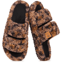 EverFoams Womens Fuzzy Open-Toe Slippers