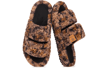 EverFoams Womens Fuzzy Open-Toe Slippers