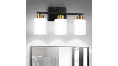 FonmYim Black and Gold Bathroom Vanity Light