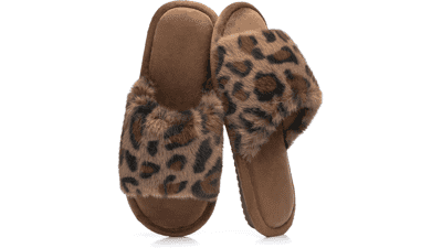 GOEWY Women's Fuzzy Memory Foam Slippers