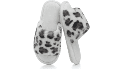 GOEWY Women's Fuzzy Open-Toe House Slippers