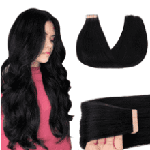 GOO GOO Tape in Hair Extensions 20" Jet Black