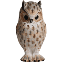 Hand-Carved Great Horned Owl Figurine