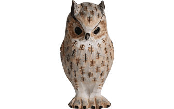 Hand-Carved Great Horned Owl Figurine