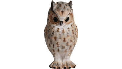 Hand-Carved Great Horned Owl Figurine