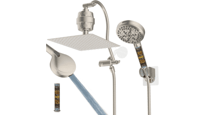 Hibbent 12'' Filtered Rainfall Shower Head Combo