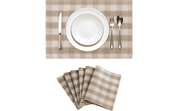 Home Brilliant Buffalo Plaid Placemats Set of 6