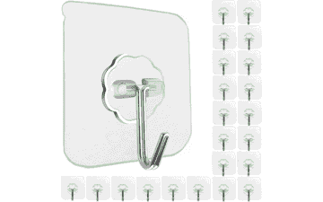 Jwxstore 24 Pack Adhesive Wall Hooks