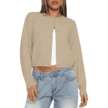 Kistore Cropped Cardigan Sweater