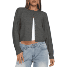 Kistore Cropped Cardigan Sweater