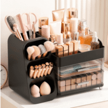 Large Capacity Makeup Organizer with Brush Holder
